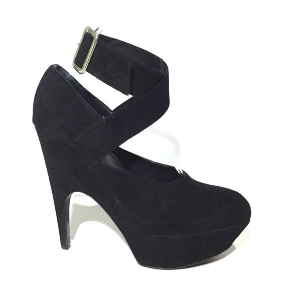 YSL - Imperiale Suede Platform Ankle Strap Heels - Picture 3 of 16